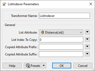 ListIndexer parameters